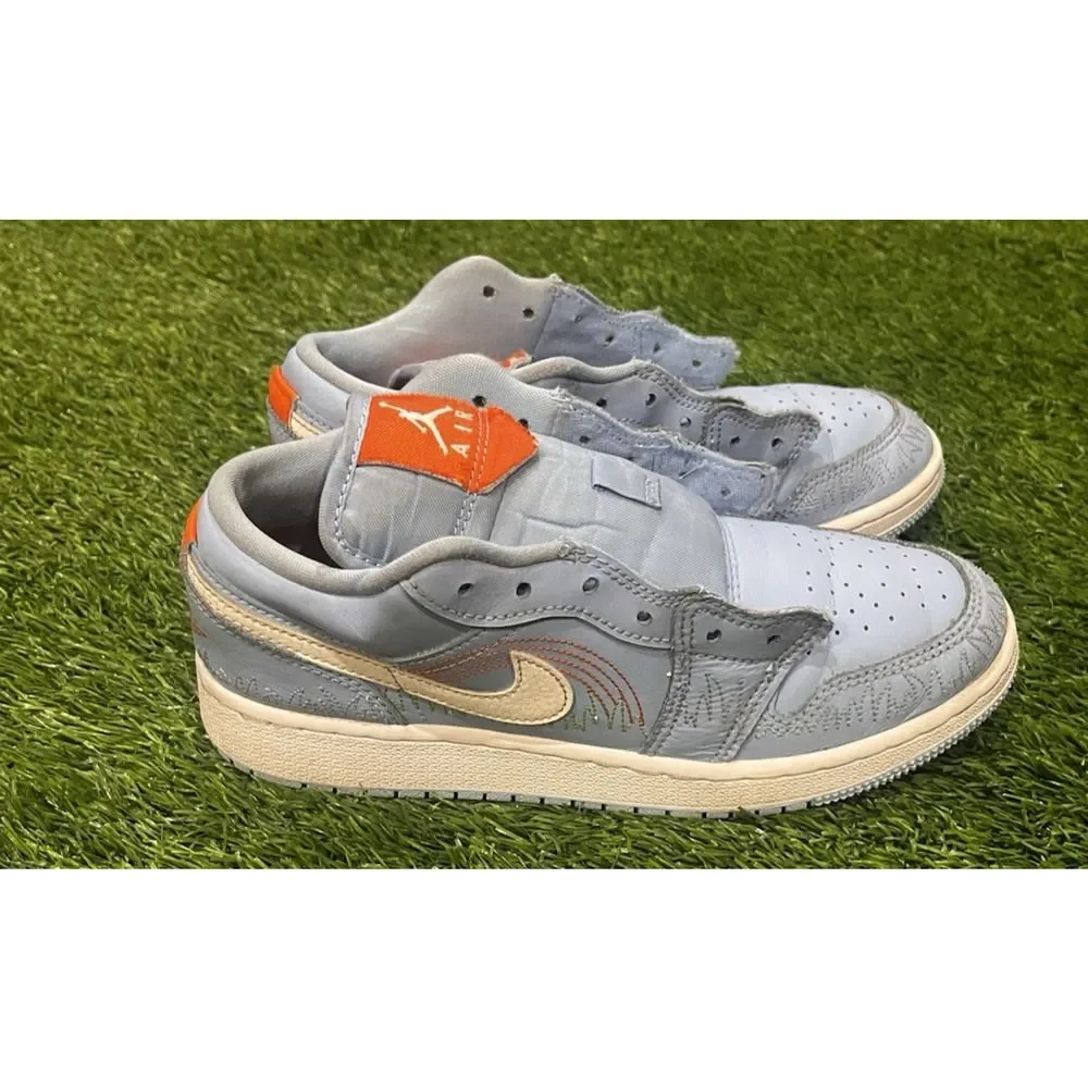 Nike Air Jordan 1 Low SE Blue Stitch White Green Red DO8227-400 4.5Y